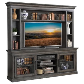 Parker House Sundance Grey Brown 92 Inch Console with Hutch and Back Panel