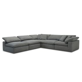 Parker House Exhale Grey 5pc Sectional with 3 Armless Chairs