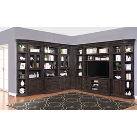 Parker House Washington Brown 11pc Modular Entertainment Library Wall