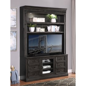 Parker House Washington Heights Washed Charcoal 66 Inch TV Console With Lig...