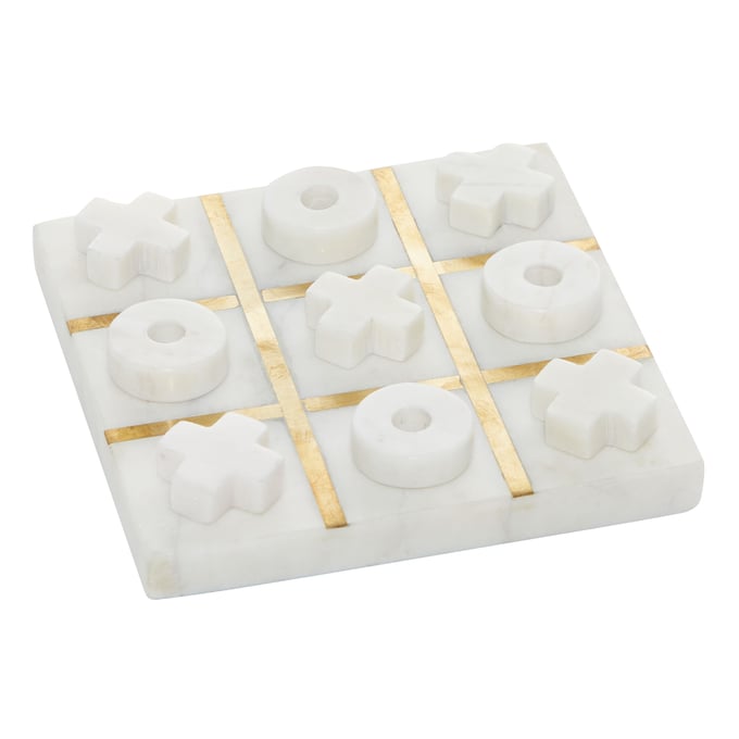 Park Spencer Contemporary Marble Tic Tac Toe Game PKSR-483524-AG-VAR