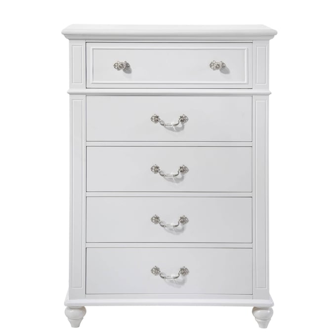 Picket House Annie White Wood 5 Drawers Chest PKT-AN700CH