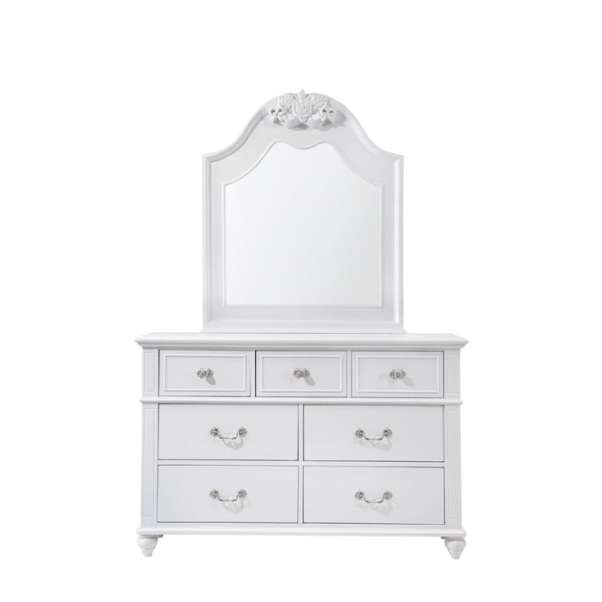 Picket House Annie White Wood Dresser and Mirror PKT-AN700DRMR