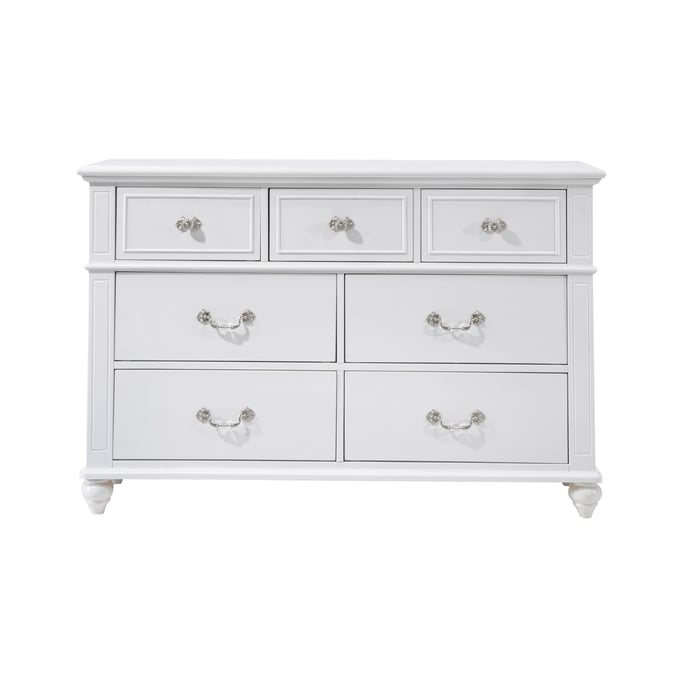 Picket House Annie White Wood 7 Drawers Dresser PKT-AN700DR