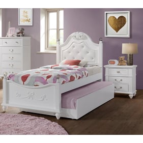 Picket House Annie White Faux Leather 2pc Bedroom Set with Twin Trundle Bed