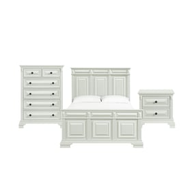 Picket House Sumner Antique White 3pc Bedroom Set with Queen Panel Bed