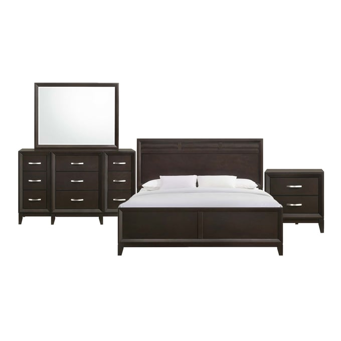 Picket House Warren Merlot 4pc Bedroom Set With King Panel Bed PKT-B-1140-BR-S5