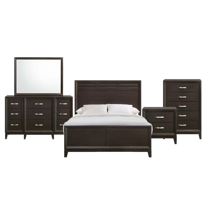 Picket House Warren Merlot 5pc Queen Panel Bedroom Set PKT-B-1140-Q5PC