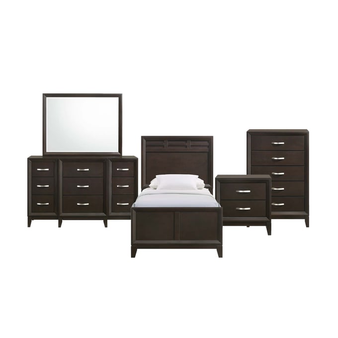 Picket House Warren Merlot 5pc Twin Panel Bedroom Set PKT-B-1140-T5PC