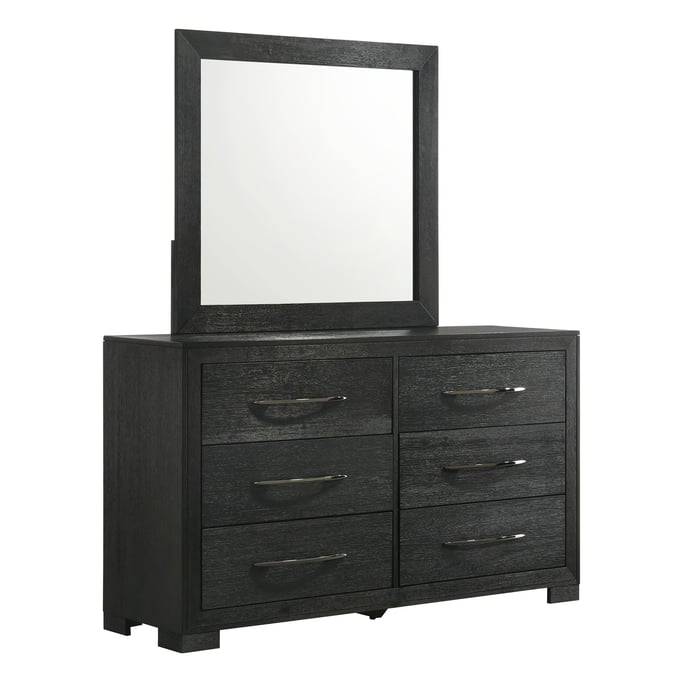 Picket House Kenn Black Dresser and Mirror PKT-B-3410-8-DRMR