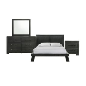 Picket House Kenn Black 4pc Kids Bedroom Set with Full Platform Bed