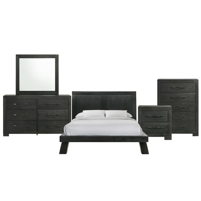 Picket House Kenn Black 5pc Kids Bedroom Set with Full Platform Bed PKT-B-3410-8-FB-5PC