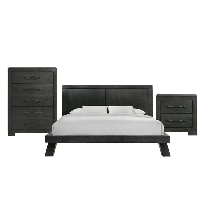 Picket House Kenn Black 3pc Bedroom Set with King Platform Bed PKT-B-3410-8-KB-3PC