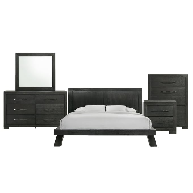 Picket House Kenn Black 5pc Bedroom Set with King Platform Bed PKT-B-3410-8-KB-5PC