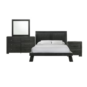 Picket House Kenn Black 4pc Bedroom Set with Queen Platform Bed