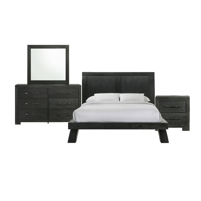 Picket House Kenn Black 4pc Bedroom Set with Queen Platform Bed PKT-B-3410-8-Q-BR-S2