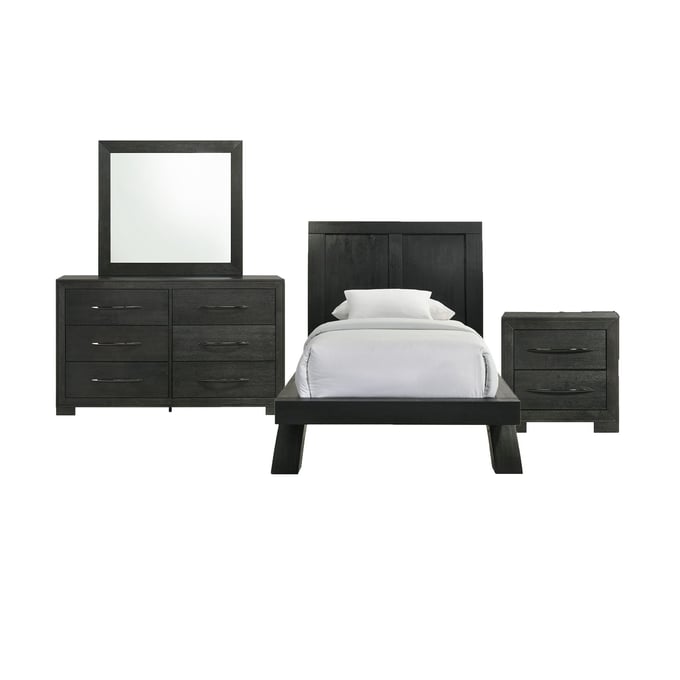 Picket House Kenn Black 4pc Kids Bedroom Set with Twin Platform Bed PKT-B-3410-8-T-KBR-S2