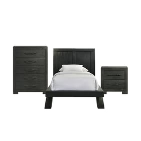 Picket House Kenn Black 3pc Kids Bedroom Set with Twin Platform Bed