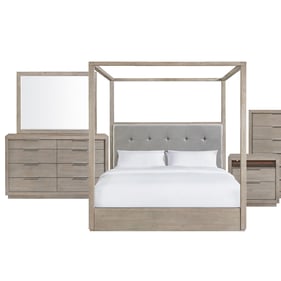 Picket House Cadia Grey 4pc Bedroom Set With King Canopy Bed