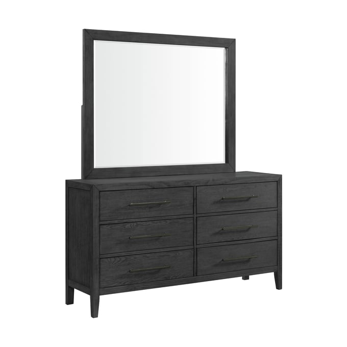 Picket House Armes Black 6 Drawer Dresser and Mirror PKT-B-3690-8-DRMR