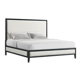 Picket House Armes Black White King Panel Bed with Low Footboard