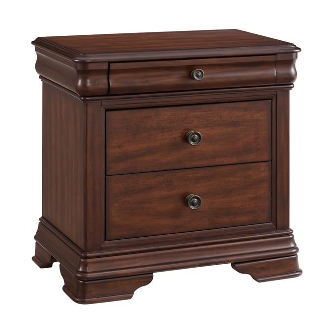 Picket House Stark Cherry 3 Drawer Nightstand With USB PKT-B-5210-5-NS