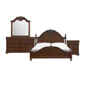 Picket House Coppola Cherry 4pc Bedroom Set with King Poster Bed