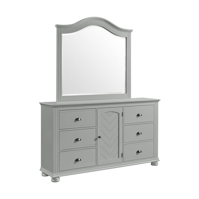 Picket House Conaughey Grey Dresser and Mirror PKT-B-9340-3-DRMR