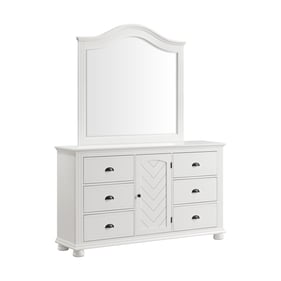 Picket House Conaughey White Dresser and Mirror