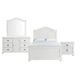 Picket House Conaughey White 4pc Kids Bedroom Set with Full Panel Bed