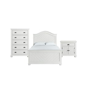 Picket House Conaughey White 3pc Kids Bedroom Set with Full Panel Bed