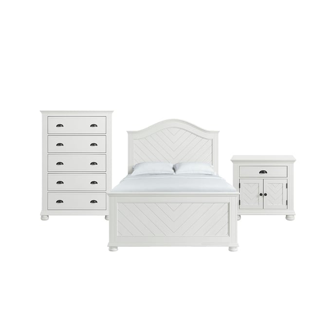 Picket House Conaughey White 3pc Kids Bedroom Set with Full Panel Bed PKT-B-9340-7-FB-3PC