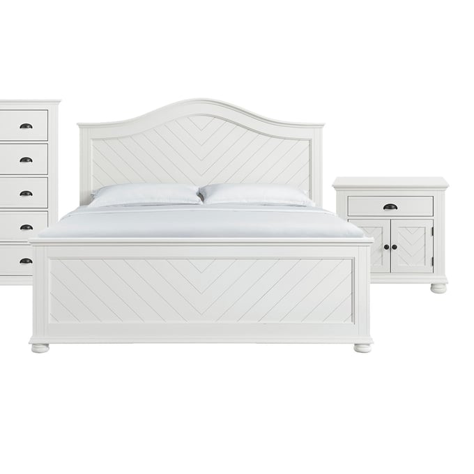 Picket House Conaughey White 2pc Bedroom Set with King Panel Bed PKT-B-9340-7-K-BR-S1