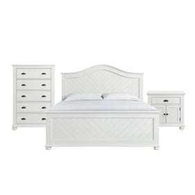 Picket House Conaughey White 3pc Bedroom Set with King Panel Bed