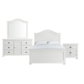 Picket House Conaughey White 4pc Bedroom Set with Queen Panel Bed