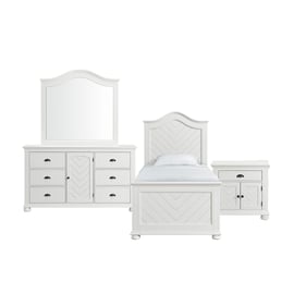 Picket House Conaughey White 4pc Kids Bedroom Set with Twin Panel Bed