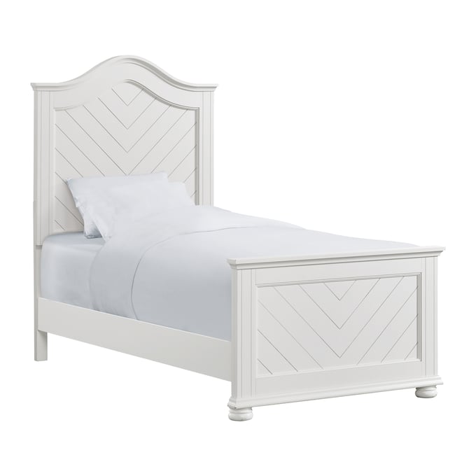 Picket House Conaughey White Twin Panel Bed PKT-B-9340-7-TB