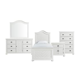 Picket House Conaughey White 5pc Kids Bedroom Set with Twin Panel Bed