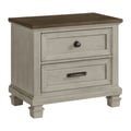 Picket House Furnishings Bloomfield 2-Drawer Nightstand with USB in Medium Brown and Washed Stone