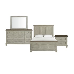 Picket House Bloomfield Brown Washed Stone 4pc Bedroom Set with Queen Panel...