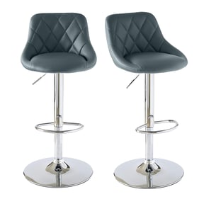 2 Picket House Baltimore Gray Adjustable Swivel Bar Stools