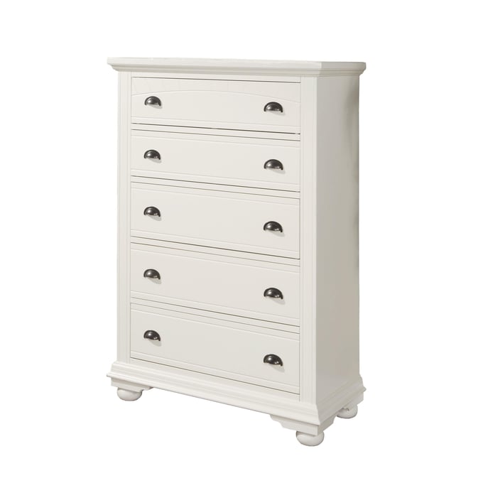 Picket House Addison White Wood 5 Drawers Chest PKT-BP700CHW