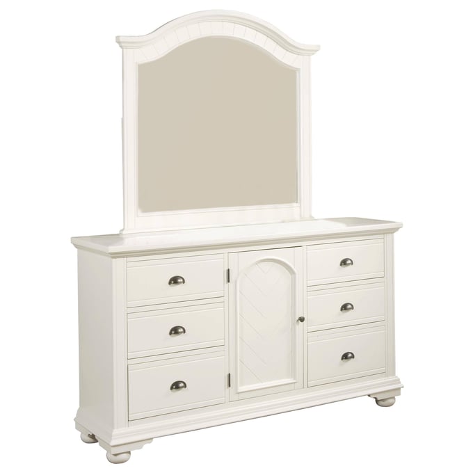 Picket House Addison White Wood Dresser and Mirror PKT-BP700DRMR