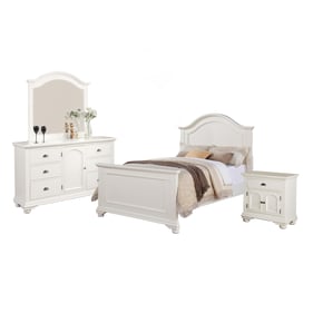 Picket House Addison White Wood 4pc Bedroom Set with Full Panel Bed