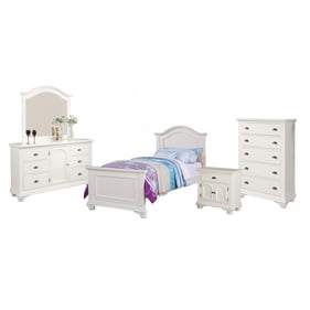 Picket House Addison White Wood 5pc Bedroom Set with Twin Panel Bed