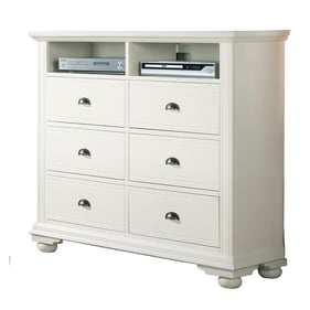 Picket House Addison White Wood 6 Drawers TV Stand