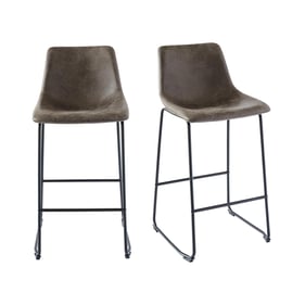 2 Picket House Collins Brown Metal Armless Bar Stools