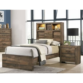 Picket House Beckett Walnut 2pc Bedroom Set with Twin Bookcase Panel Bed