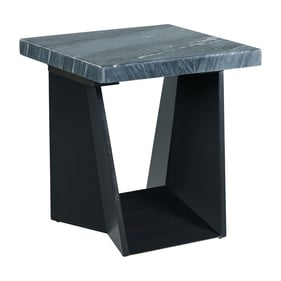 Picket House Tobias Brown Wood Dark Marble Top End Table