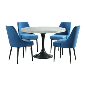 Picket House Mardelle Blue Fabric 5pc Dining Room Set